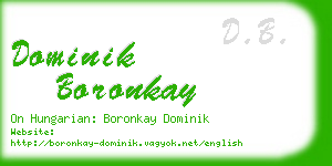 dominik boronkay business card